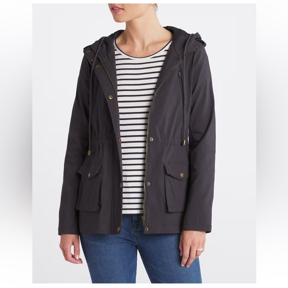 Eden Society Holly Hooded Utility Cargo Jacket Blue Size L